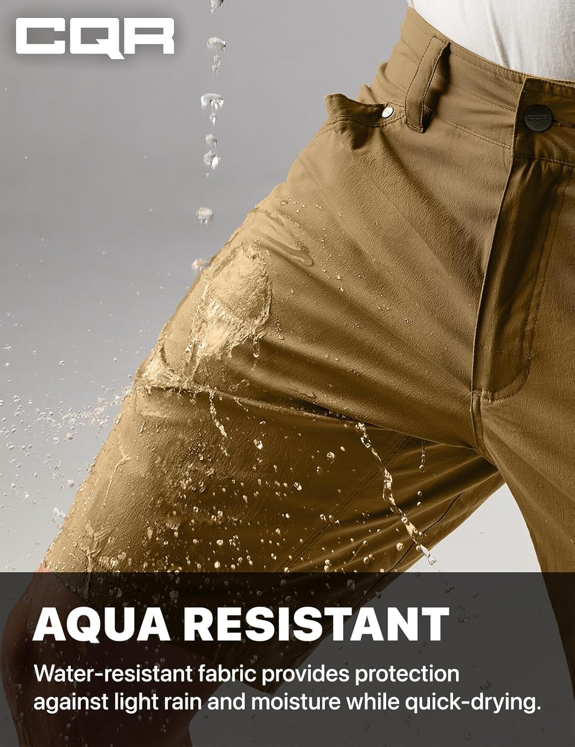 CQR Men's Stretch Utility Shorts, Lightweight Quick Dry Casual Shorts, Hiking Golf Cargo Shorts with Zipper Pockets - Image 9