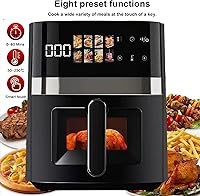 Vista 7 de Freidora sin aceite de 5 cuartos de galón, cocina eléctrica de gran capacidad con ventana visual y pantalla a color, totalmente automática, ocho