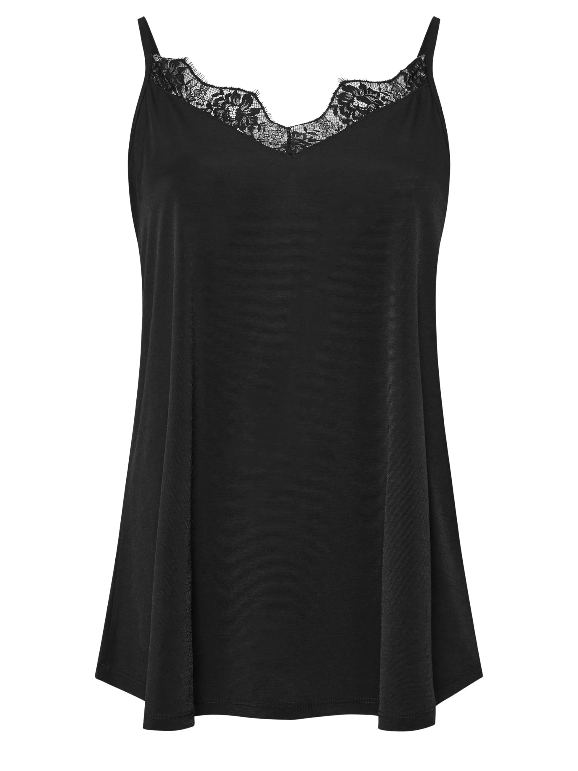 EVANS Curve Lace Trim Cami Top - Women's - Plus Size Curve