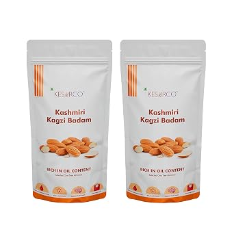 KESARCO Pure Kashmiri Kagzi Badam, Natural, Authentic Almonds, Rich In Oil Content .400 Gm