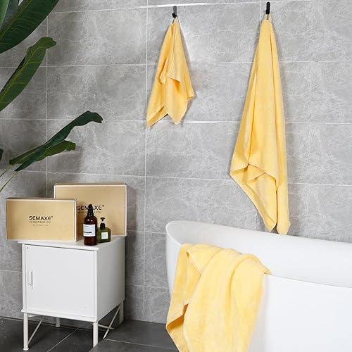 Vista 479 de SEMAXE - Juego de toallas de baño grises, 2 toallas de baño, 2 toallas de mano, 4 toallas faciales, toalla 100% algodón para baño, toalla suave