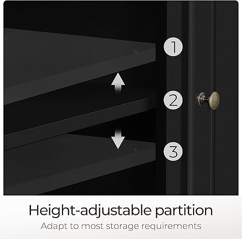 Miniatura 8 de Topeakmart Armario buffet con almacenamiento, armario de cocina de 58 pulgadas con puertas y estante ajustable, aparador de barra de café de madera,