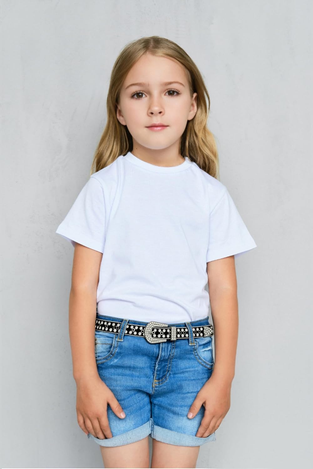 Jastore Kids Girls Boys Western Belt Cowboy Cowgirl Belts with Bling Diamond Studded and Sequin Leather Belt for Jeans - Image 5