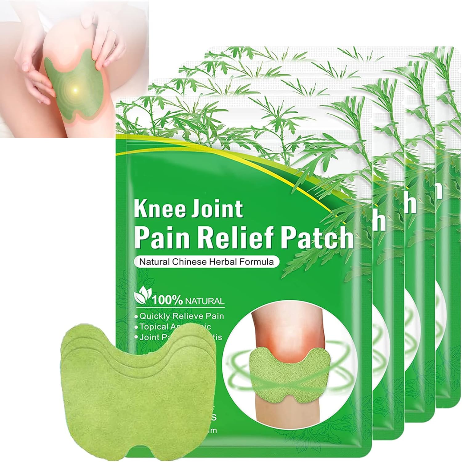 Flexiknee Natural Knee Pain Patch Stay Warm & Long Lasting,Herbal
