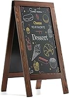 DAHAPYBOO 40x20 Rustic Pine Wood Sandwich Board Chalkboard - Double-Sided A-Frame Sign for Outdoor Menus, Stores & Events