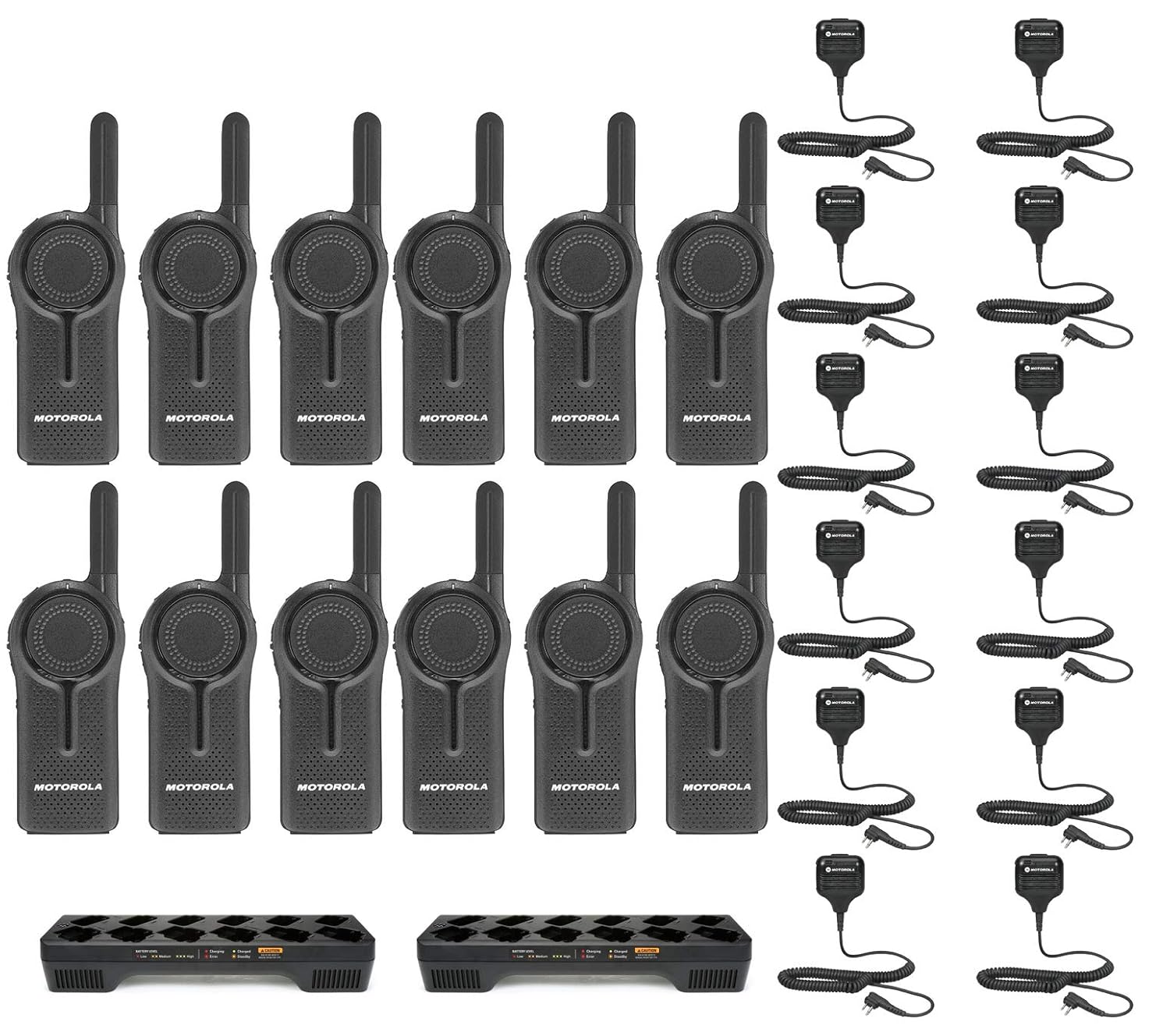 DLR1020 2 Channel 900 MHz Digital License Free Radio with HKLN4606 Speaker Microphone and PMLN7136 Multi Unit Charger