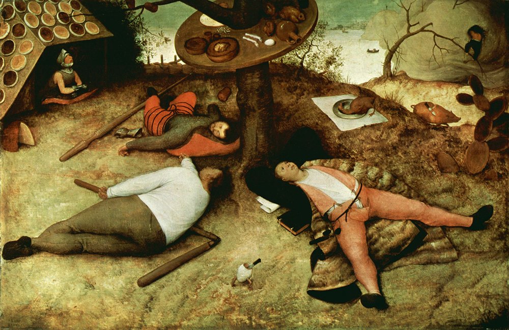 Impression Pieter Bruegel The Elder Sleeping grand tableau mat encadré