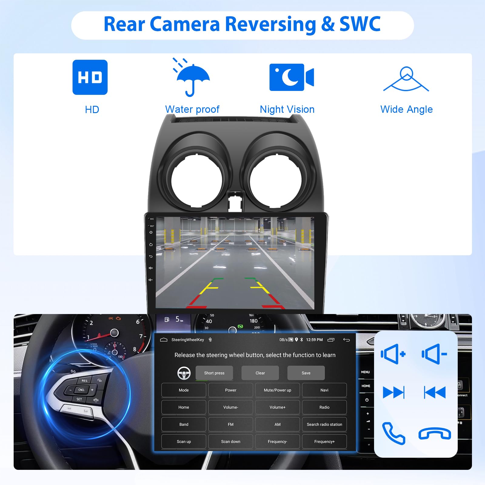 Hikity 9 Android 13 Dashboard Radio Kit für Nissan Qashqai 2006-2016