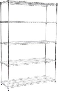 Racking Solutions EXTRA HEAVY DUTY - Chrome Wire 5 Tier Shelving unit - Commercial Quality – 1838mm H x 1212mm W x 457mm D - Free Next Working Day Delivery** Amazing 240KGs UDL per Shelf*