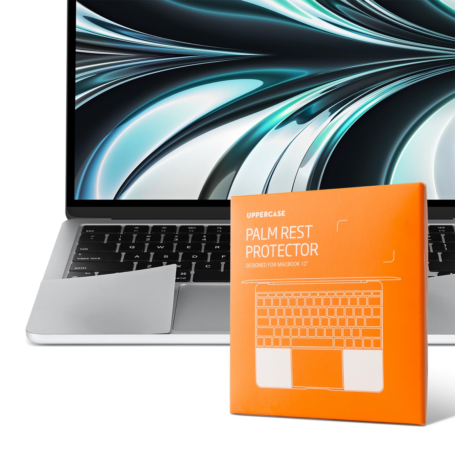 UPPERCASEGhostShield Palm Rest Premium Protector Set, Compatible with MacBook Air 15" with M2 (2023+), Silver