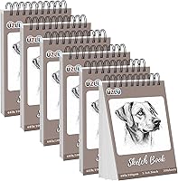 UZLU 6-Pack Sketchbooks Bulk 5.5x8.5in 600 Sheets Acid-Free 100gsm Spiral Bound Drawing Pads for Artists Beginners