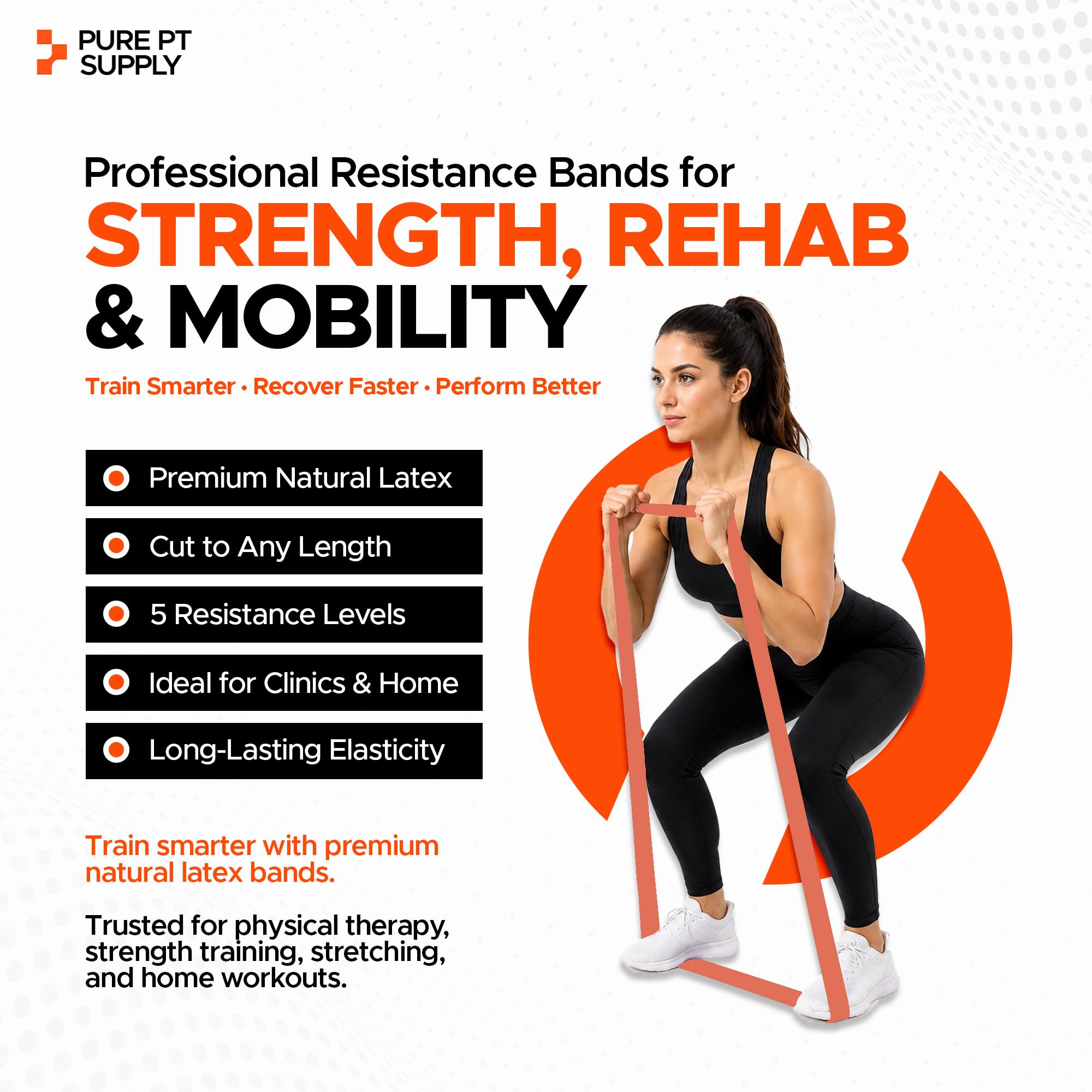 Pure PT Bande de résistance en latex de qualité supérieure – Bandes d'exercice pour la musculation – Bandes élastiques d'entraînement – Bandes durables pour l'entraînement
