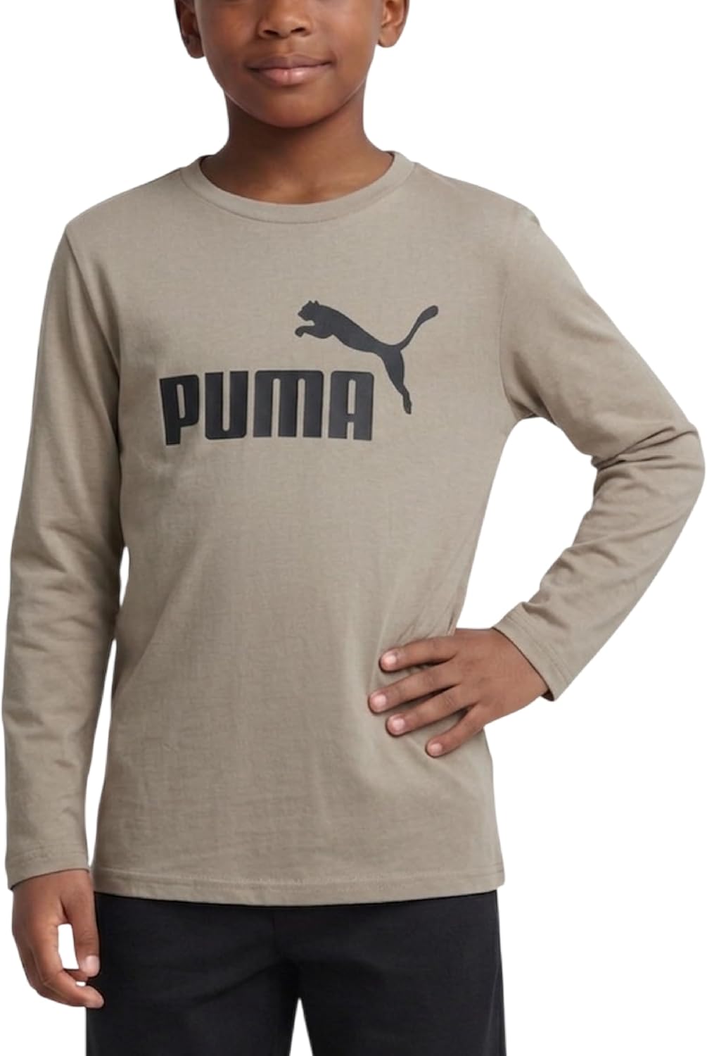 PUMA Boys' Long Sleeve Athletic Crewneck T-Shirt