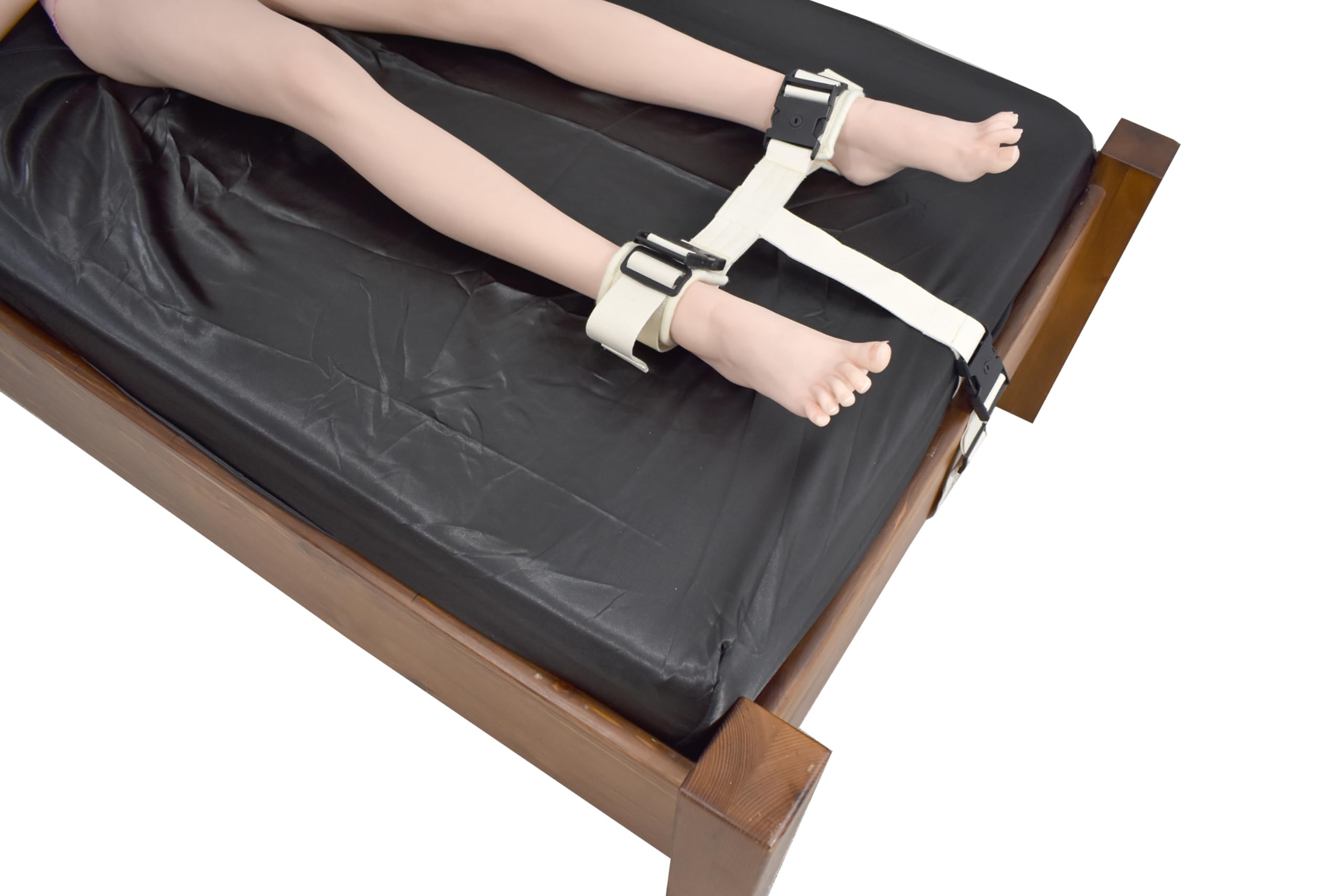 Menottes de lit cliniques verrouillables avec fermeture à clic, coton doux, menottes de pied ou de main BDSM Bondage, réglables et verrouillables avec clé