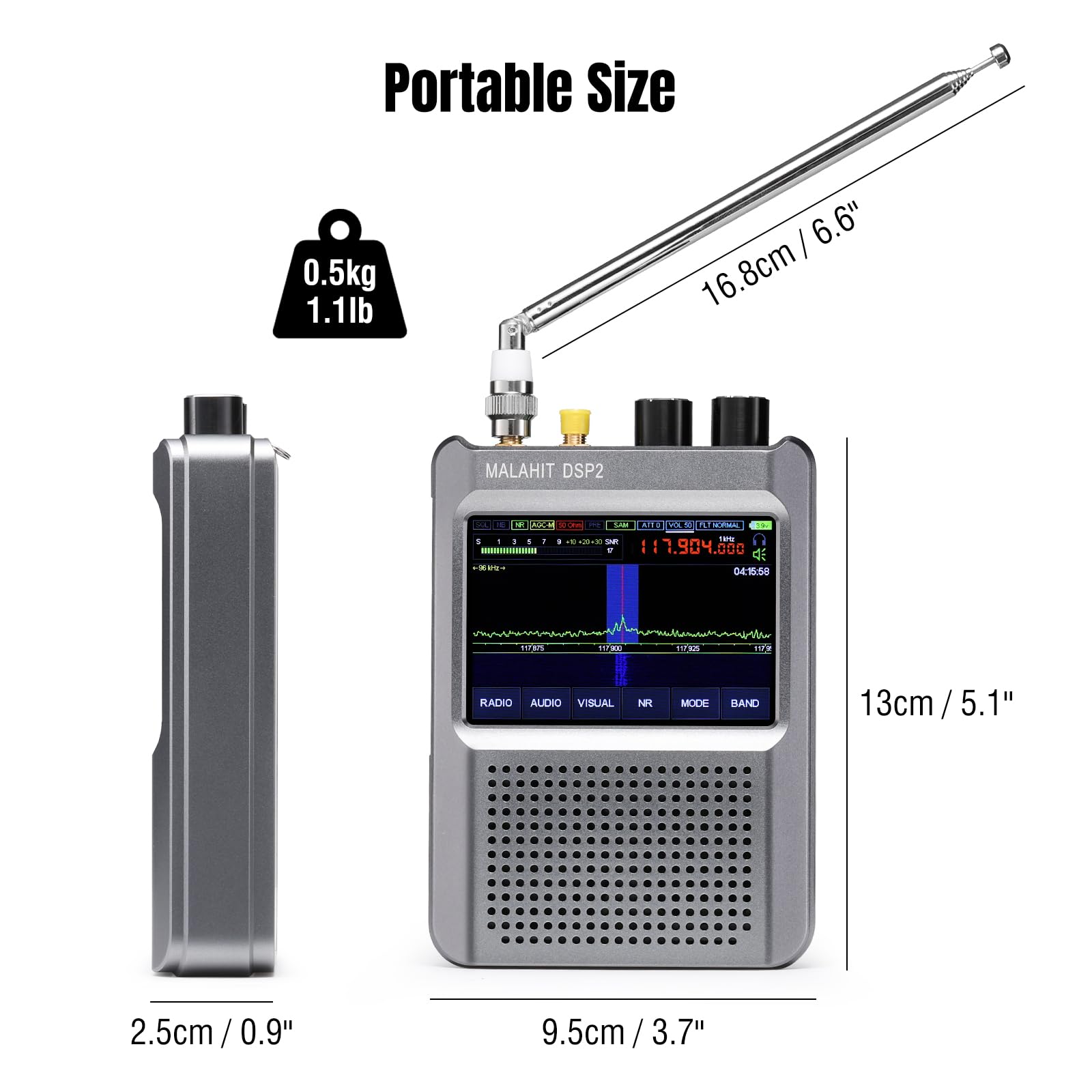 Versão mais recente 2.4] Rádio Raddy Malaquita DSP2 SDR, receptor