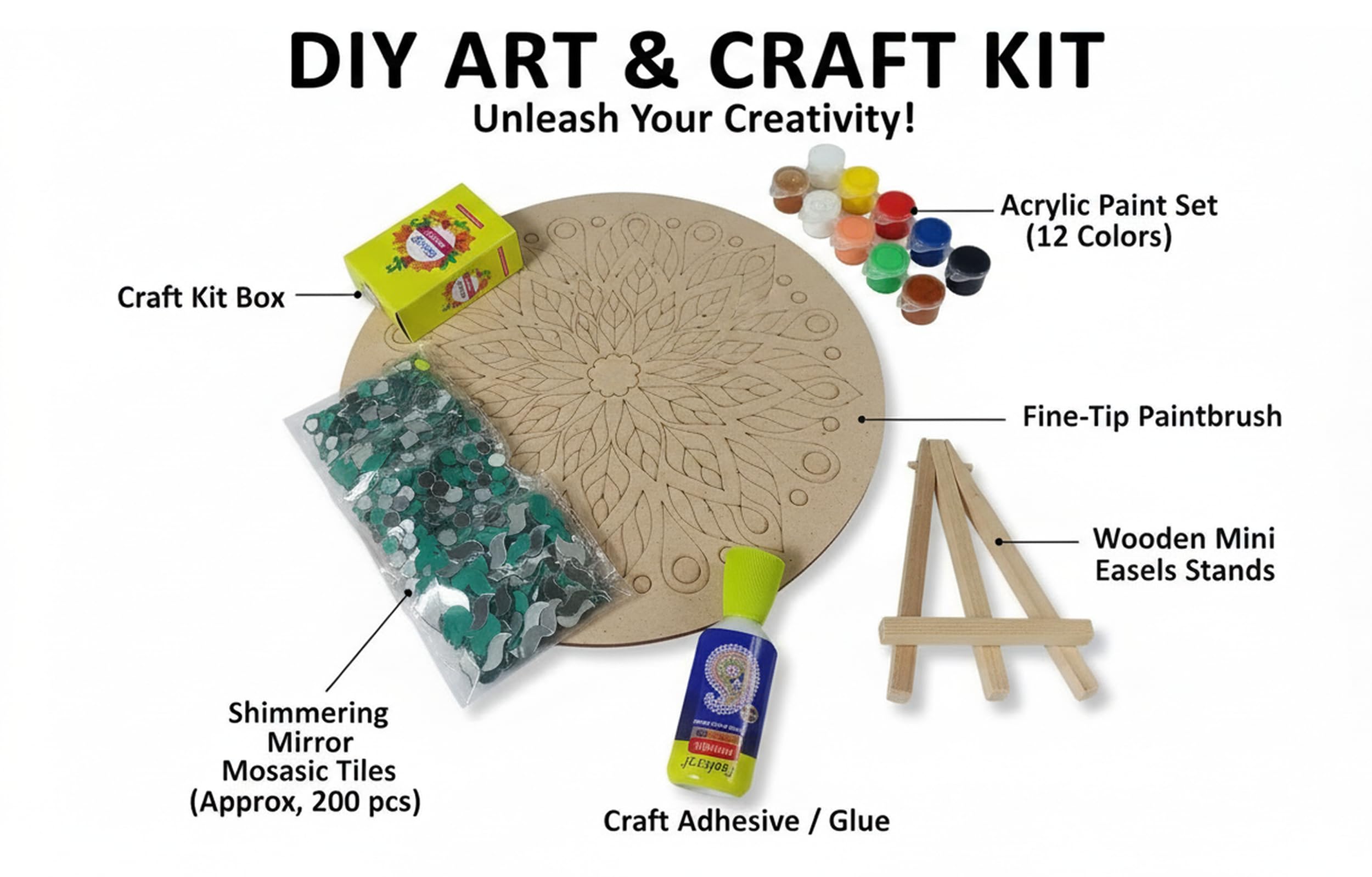 Complete Lippan Art Material DIY kit includes color MDF Board different 2