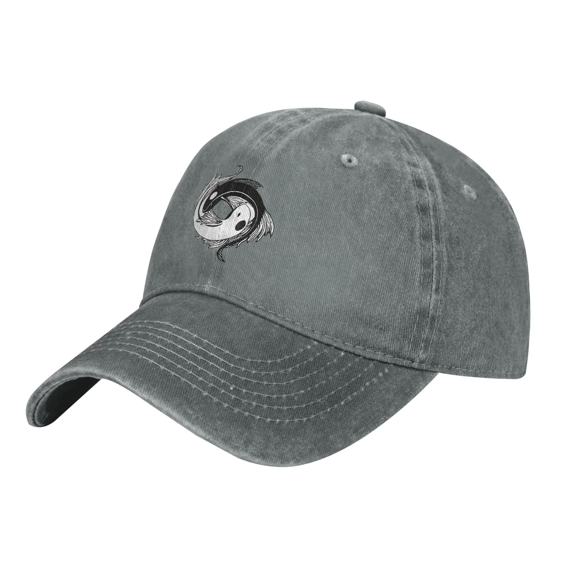 Cowboy Baseball Cap Yin and Yang Koi Fish Hat Adjustable Sports Cap Casual and Unisex for Men Women Trucker Cap