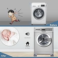 Vista 5 de Almohadillas antivibración para lavadora. Pedestales para lavadora y secadora con capacidad de peso de 1100 libras, almohadillas de pie de lavadora