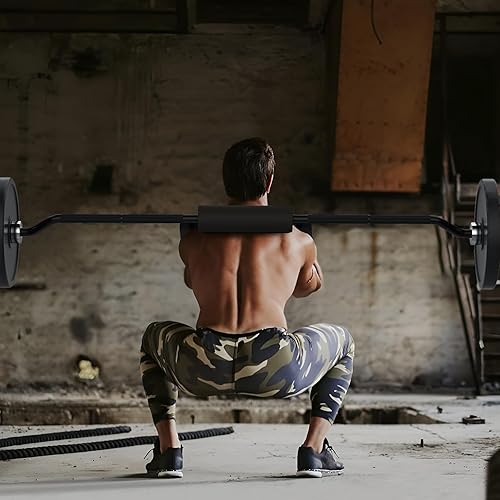 Miniatura 7 de E.T.ENERGIC Barra de sentadillas de seguridad de 7 pies con carga de 700 libras, barra olímpica de manga de 2 pulgadas con cómoda almohadilla para