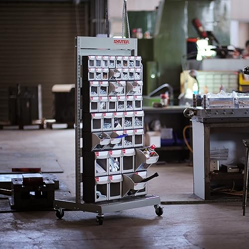 Miniatura 7 de SHUTER Organizador de piezas pequeñas de plástico, sistema de contenedor de almacenamiento con inclinación dental, cubo de punta para tornillos,