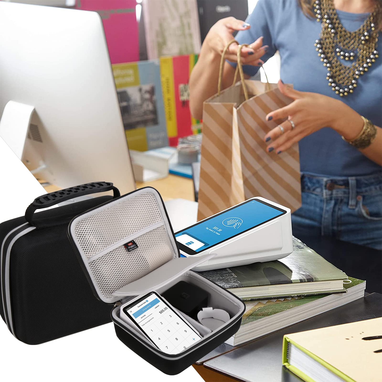FBLFOBELI Eva Hard Carrying Case for Square Terminal, Protector Travel Storage Shockproof Bag