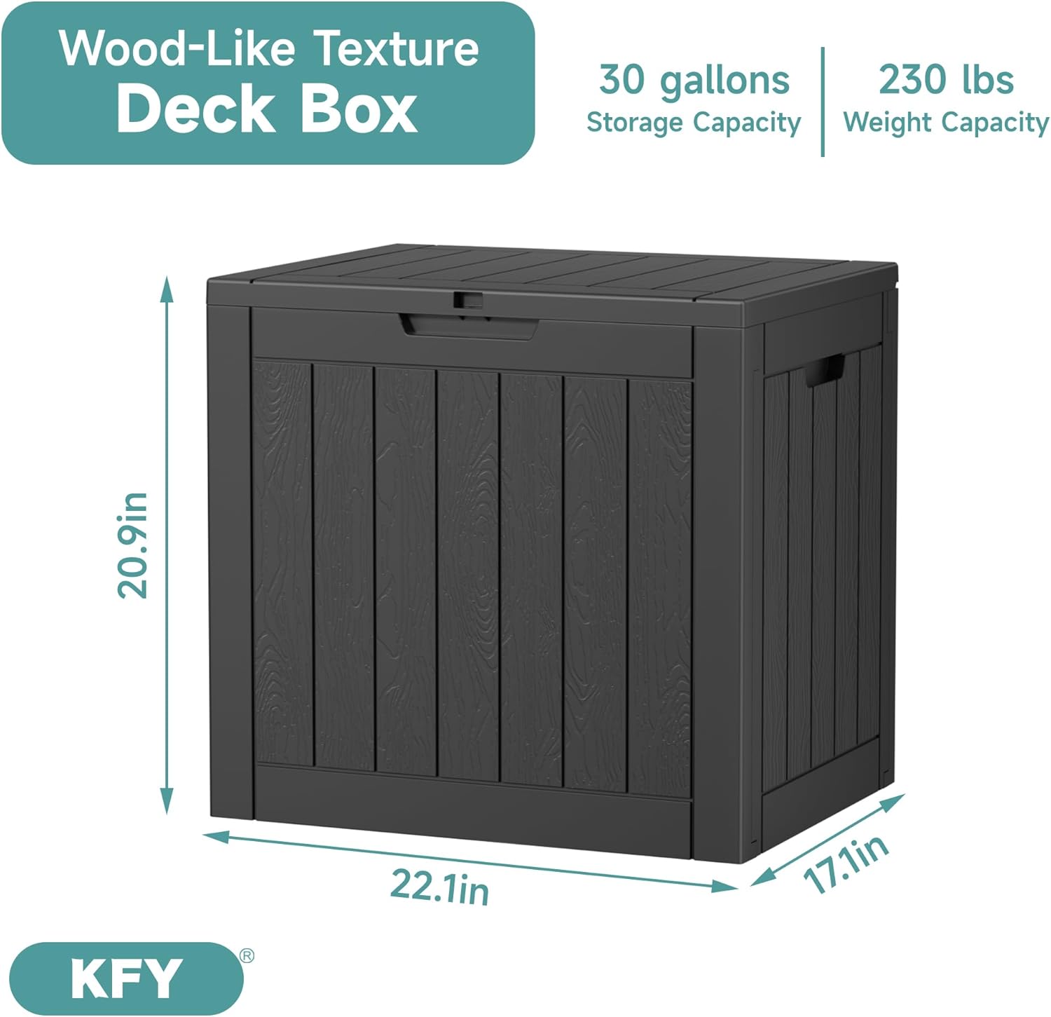 Black 30-Gallon Lockable Resin Outdoor Deck Box