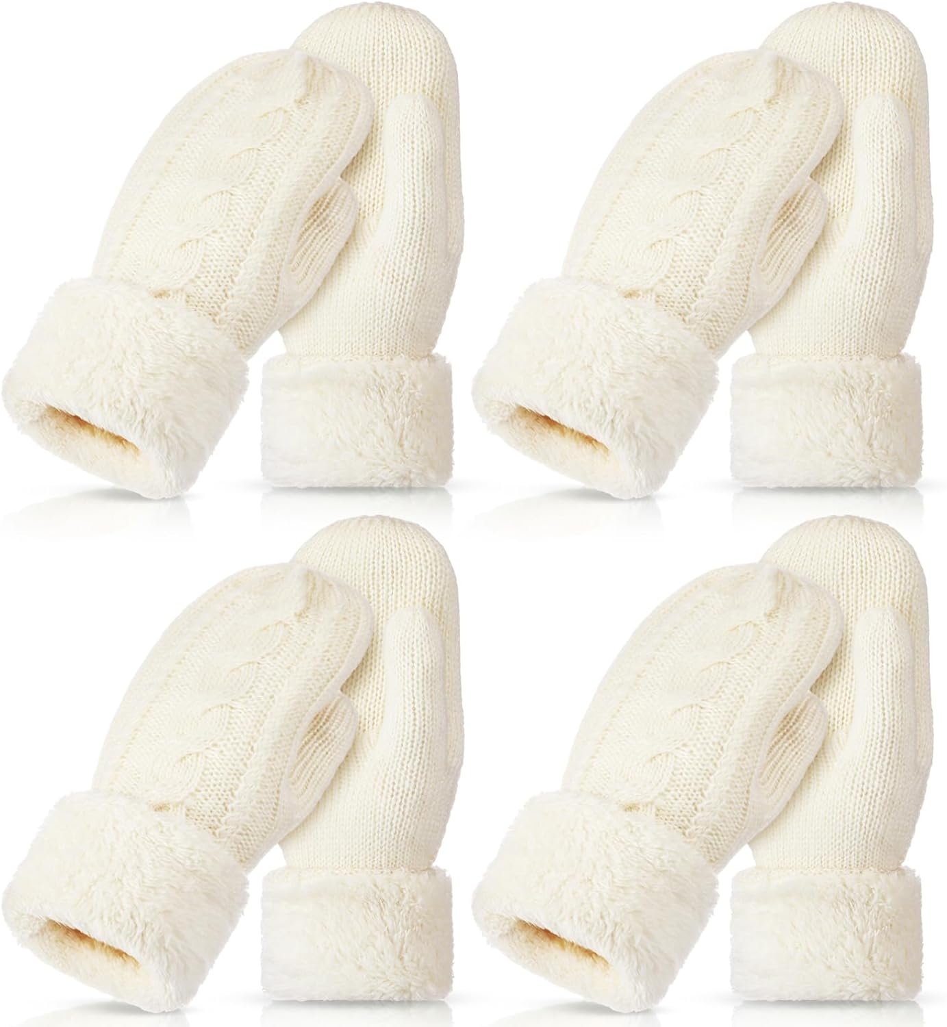 Geyoga Winter Warm Mittens for Women Cozy Thick Knitted Gloves Soft Lining Cold Weather Accessories Gifts