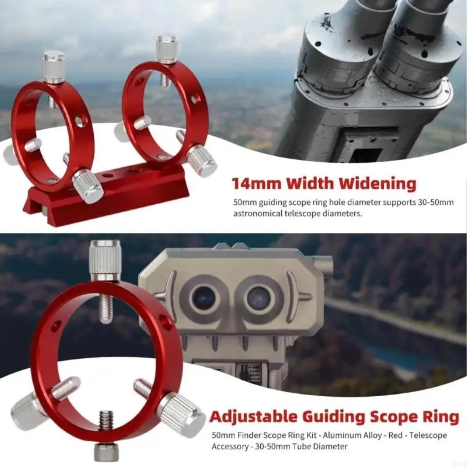 Juego de Anillos guía Tubo telescopio aleación