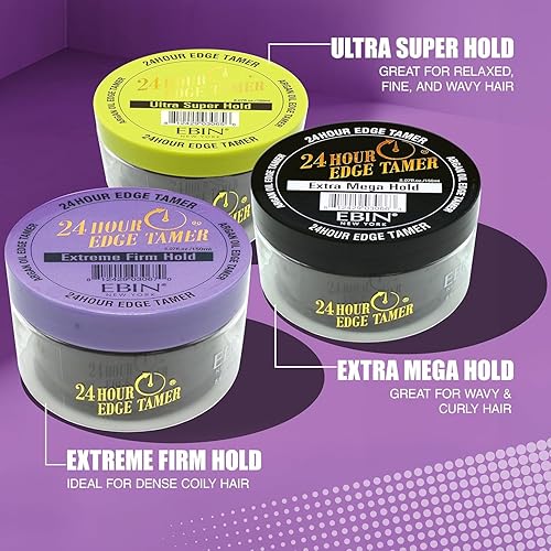 Miniatura 6 de EBIN NEW YORK Domador de borde las 24 horas, ultra súper sujeción, sin descamación, sin residuos blancos, brillo y textura suave con aceite de argán