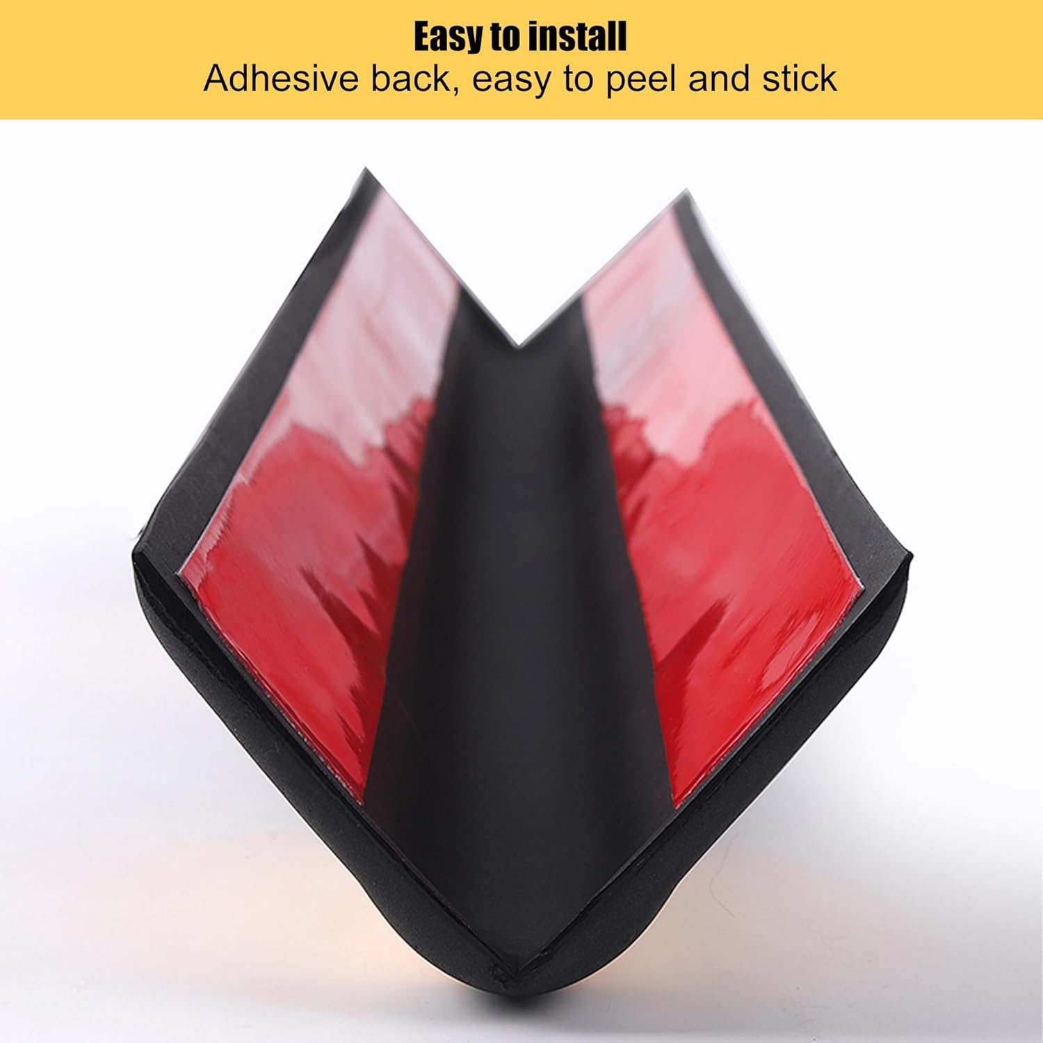 Self-Adhesive Garage Wall Protector, Reflective Rubber Wall Corner Guard, Garage Wall Protectors, Garage Wall Corner Guards for Warehouse, Parking Lot(Black,80x10x0.8cm-1pc)