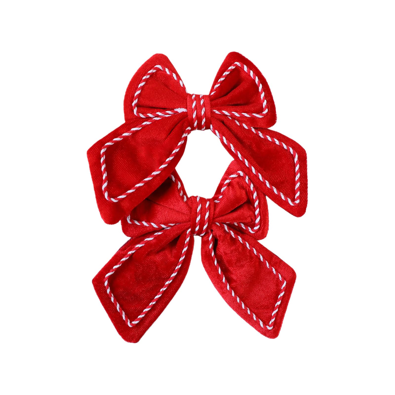 XAGMODSHN 1 2Pcs Christmas Bows Plush Festive Decor for Tree, Boxes, Mantles & Holiday Displays Red Velvety Holiday Bowknot Set