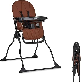 Dream On Me Snack and Stow Portable Highchair - Lightweight Foldable Adjustable Tray for Infants Toddlers