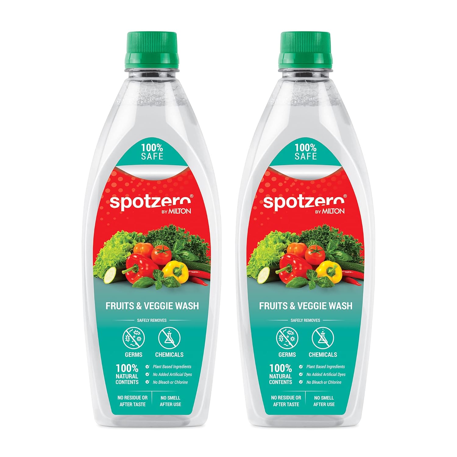 Spotzero By Milton Fruits & Veggie Wash, 500 ml Each, 2 Pcs Set