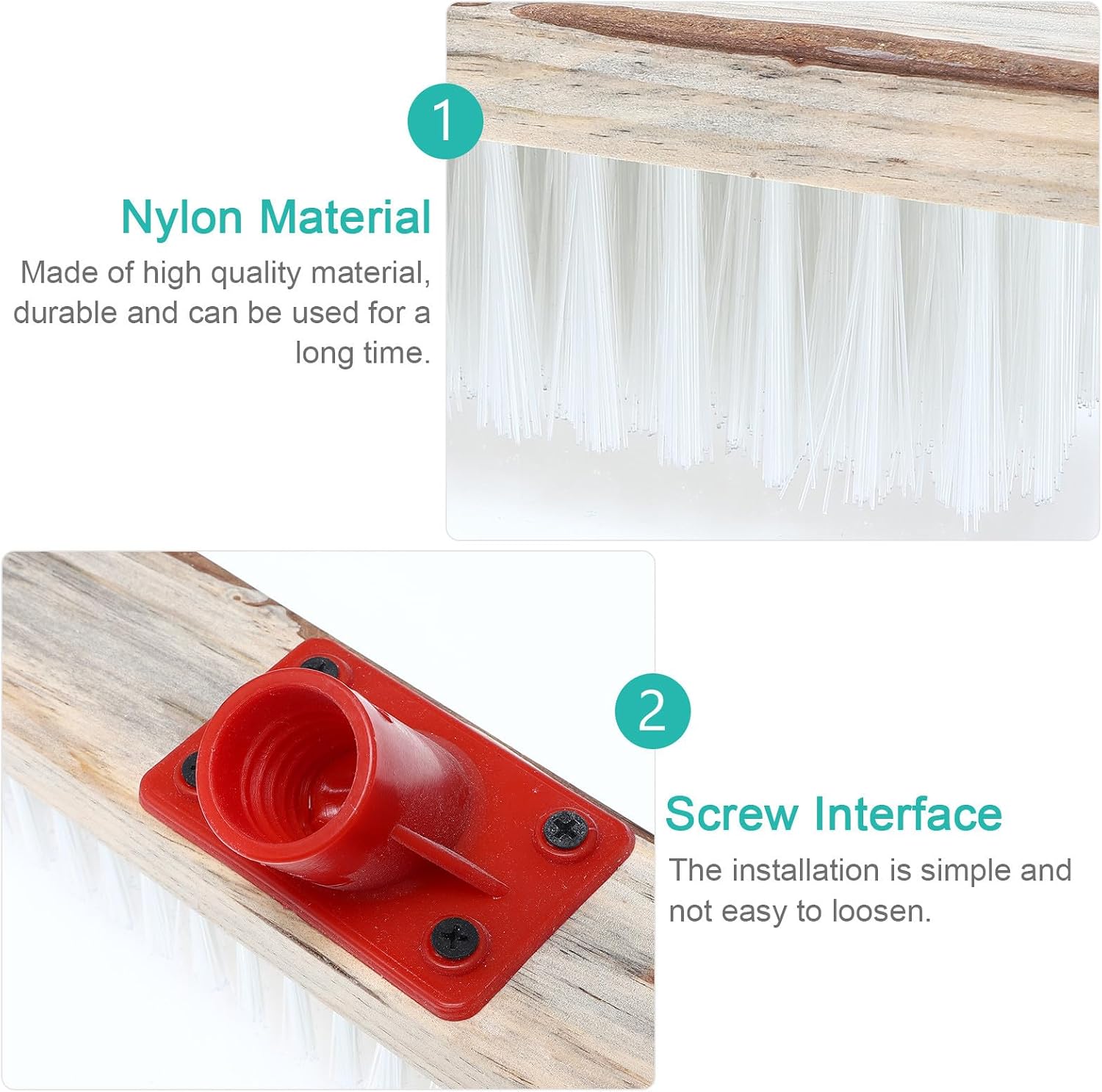 Nylon Wire Brush Head Floor Scrubbing Brush Hard Bristle Replacement Head for Moss Removal and Multi-Surface Cleaning Accessories