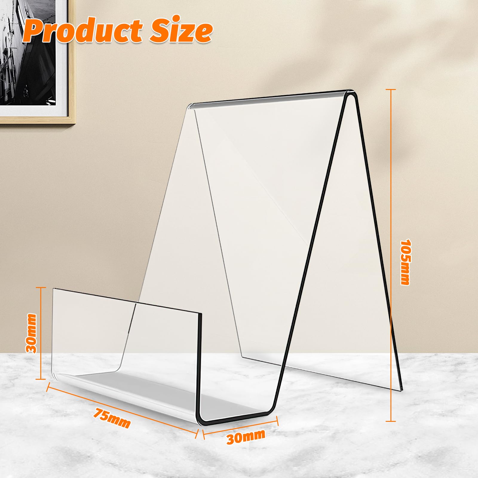 Collazoey 7 Pezzi Espositore Libri, Supporto per Libri Acrilico Trasparente, Leggio per Libri, Tavolo Porta Libri per Foto Ufficio Scuola Biblioteca - 10,5 x 9 x 7,5CM