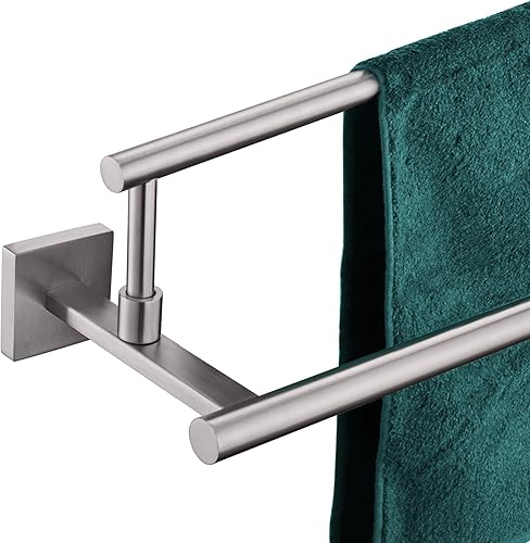 Miniatura 19 de KOKOSIRI Toalleros de baño de 24 pulgadas, soporte para toallas de baño de bronce aceitado, estantes de acero inoxidable montado en la pared Bronce
