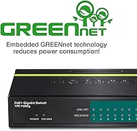 Vista 5 de TRENDnet Switch Gigabit PoE+ de 8 puertos, TPE-TG80G, 8 puertos Gigabit PoE+, presupuesto de alimentación PoE de 123 W, 16 Gbps, divisor Ethernet