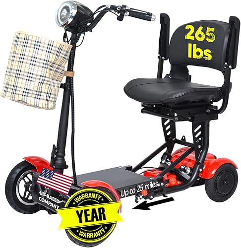 Miniatura 28 de MS-3000 Scooter eléctrico para adultos, scooters plegables para personas mayores, scooter de movilidad de 4 ruedas con silla, scooter eléctrico