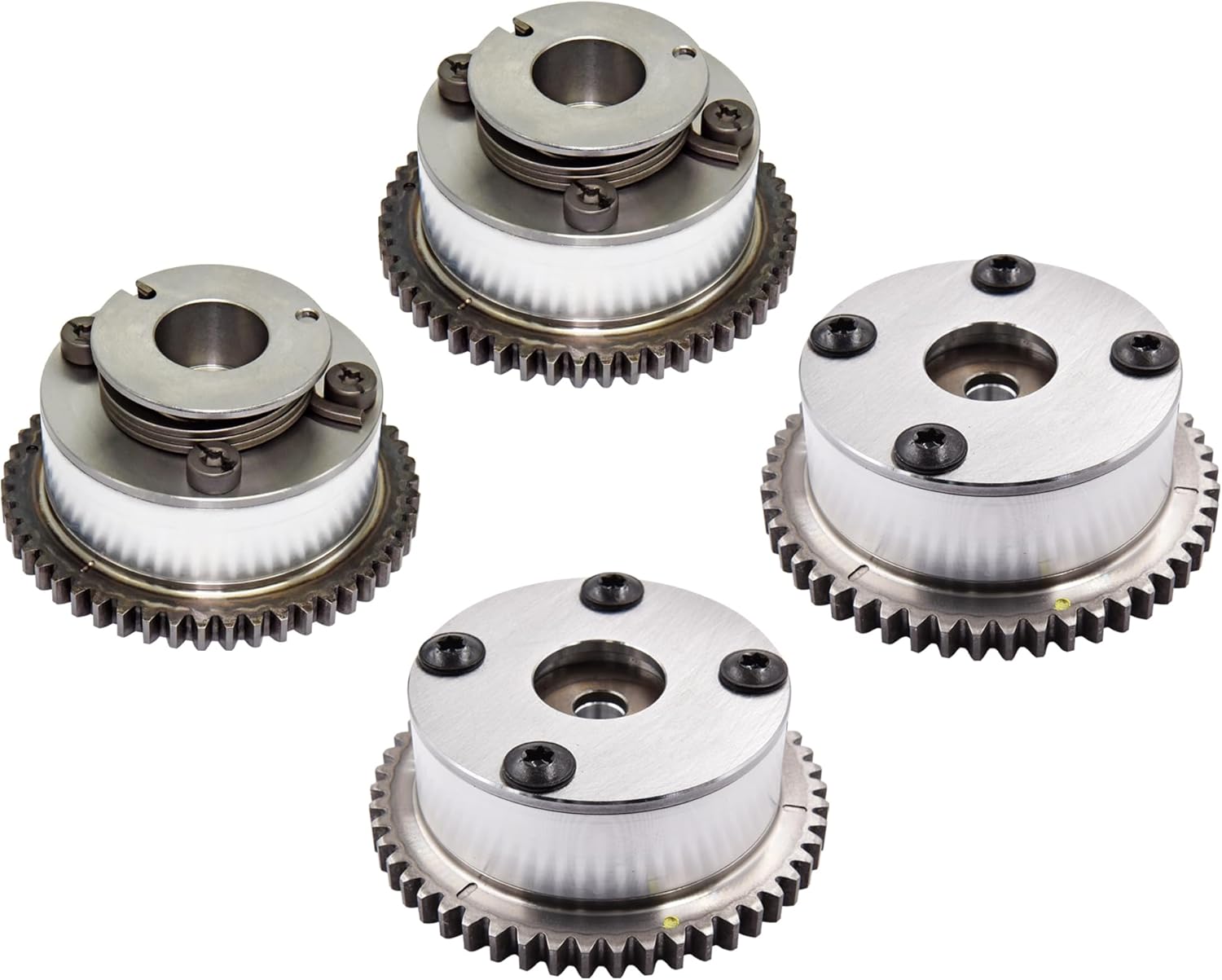 Variable Valve Timing Cam Phaser VVT Sprockets Intake & Exhaust Gear Camshaft Adjuster Fit for 2007-2014 Hyundai Santa Fe Azera Veracruz Coupe Kia Sedona Sorento 3.5L V6# 24350-3C113 24370-3C102 4pcs