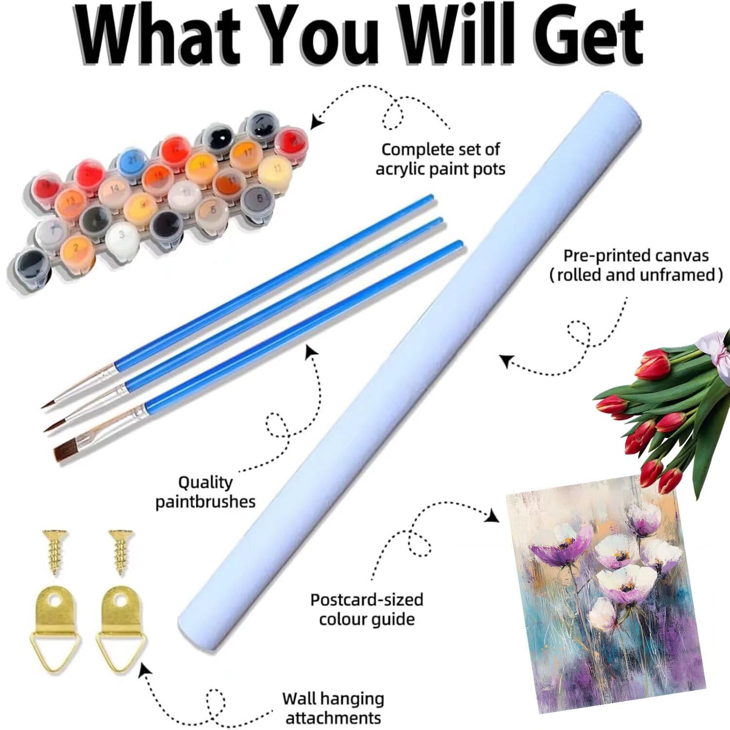 Pintar por Numeros Adultos pintar por numeros niños manualidades niños 10 años, DIY Pintar por Números de Pincel y Pintura acrílica Decoraciones para el Hogar Manualidades, sin Marco 60x80cm C-112