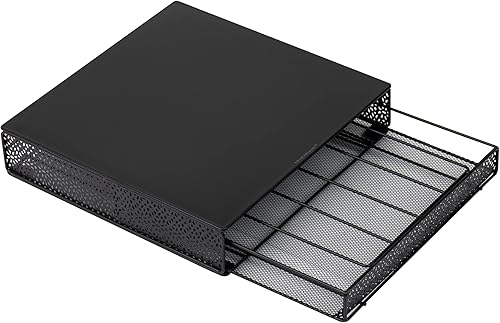 Miniatura 7 de Mind Reader MTRAY-BLK - Organizador de almacenamiento de cápsulas de café cajón de malla de metal negro