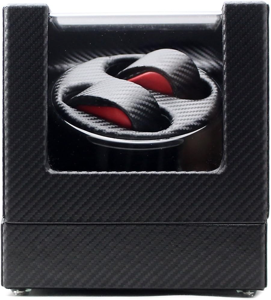 Double Black Carbon Fiber Watch Winder with Japanese Mabuchi Motor