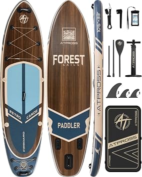 106x33Inflatable Stand Up Paddle Board, 400lbs Extra Wide Stand Up Paddleboard with Kayak Seat, Anti-Slip EVA Deck Premium SUP Accessories Kit, Non-Slip Stable Deck Boat