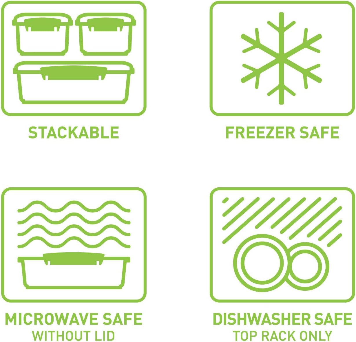 Sistema Fresh Collection 1.9 Cup Food Storage Containers (3 Pack), 15.2 oz, Clear/Lime Green