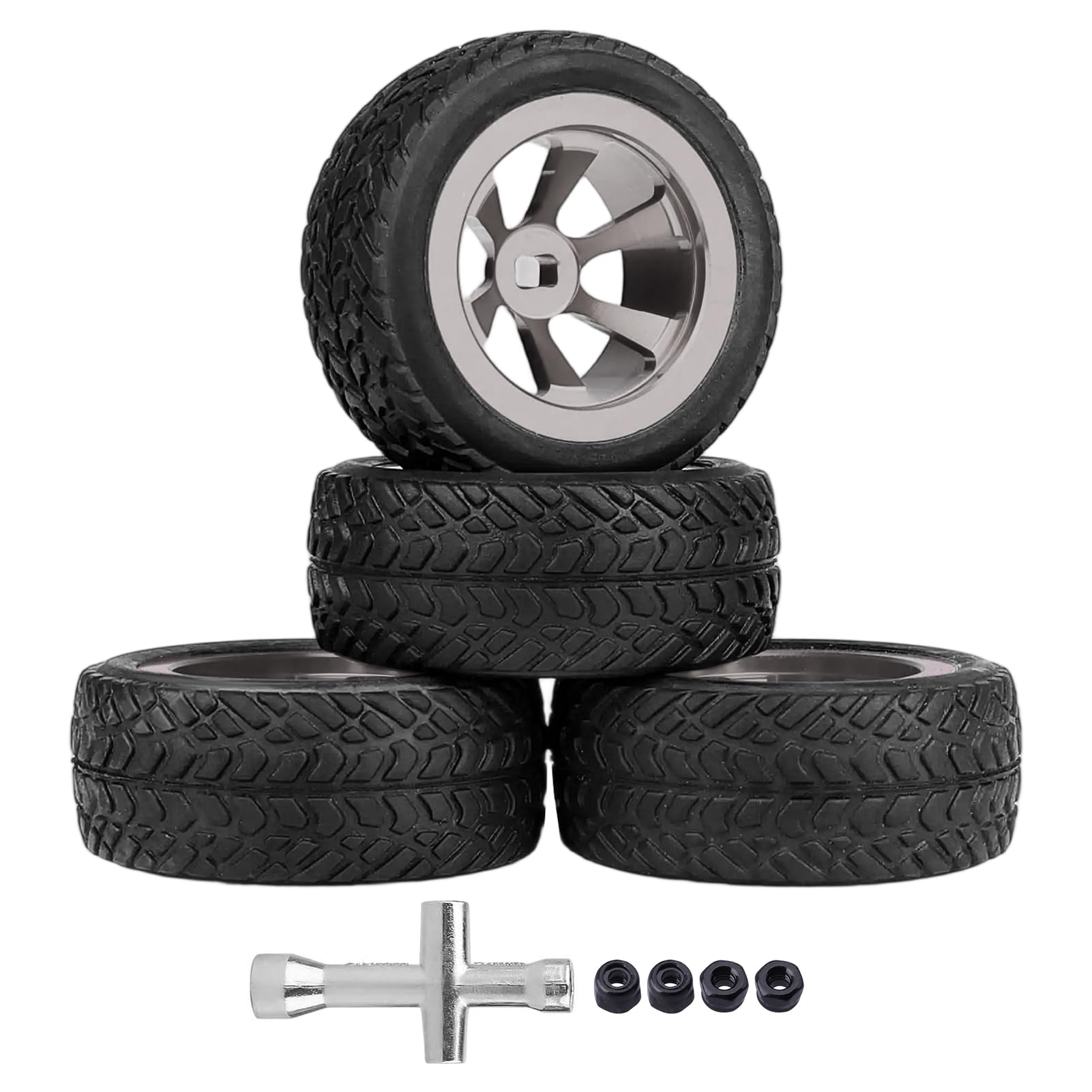 Fdit Ensemble de pneus de moyeu de voiture RC 4 pièces 1/10 alliage d Fdit Ensemble de pneus de moyeu de voiture RC 4 pièces 1/10 alliage d