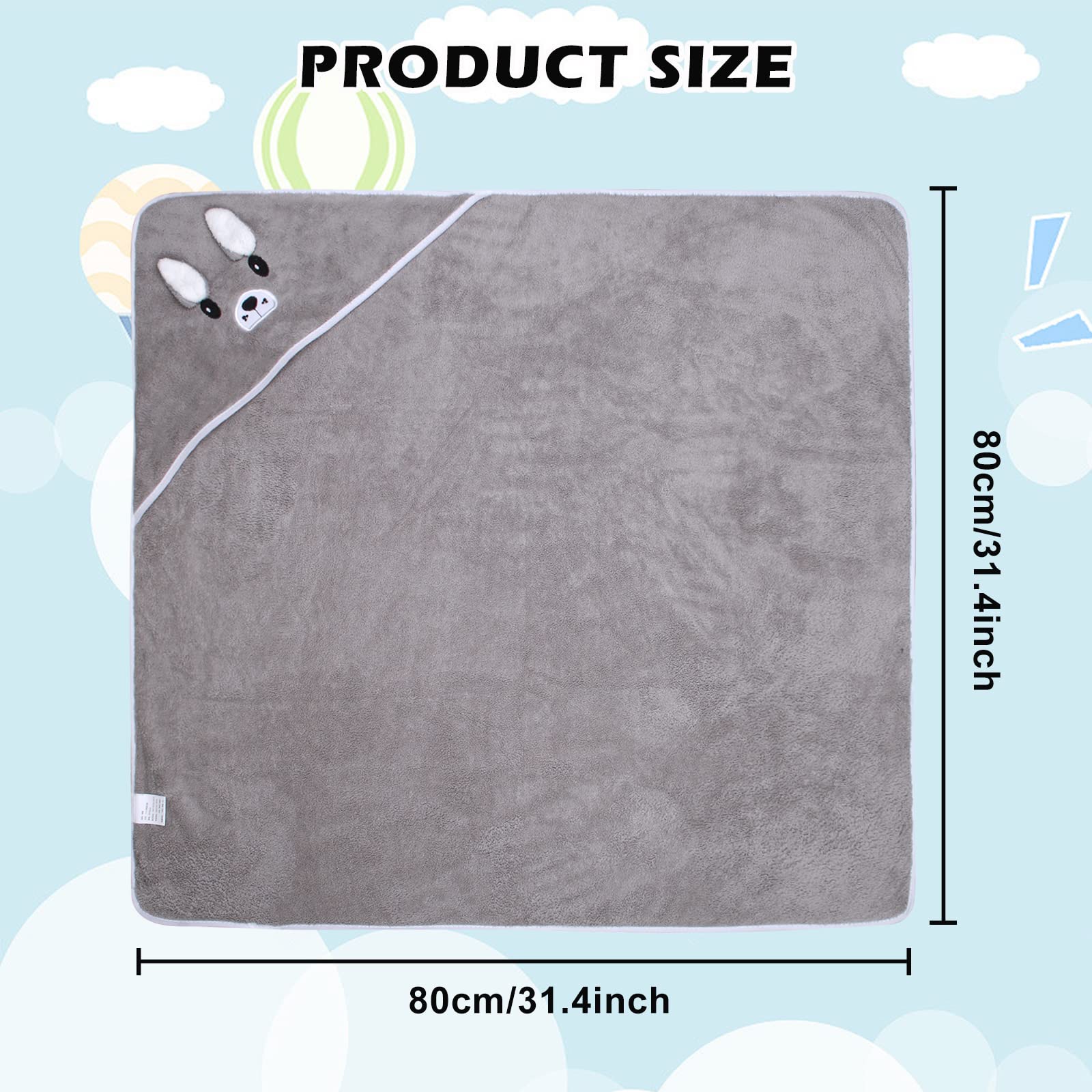 Nizirioo Serviette à Capuche/Cape de Bain, Lot de 3 Sorties de Bain Bébé 80 X 80cm pour 0 à 3 Ans