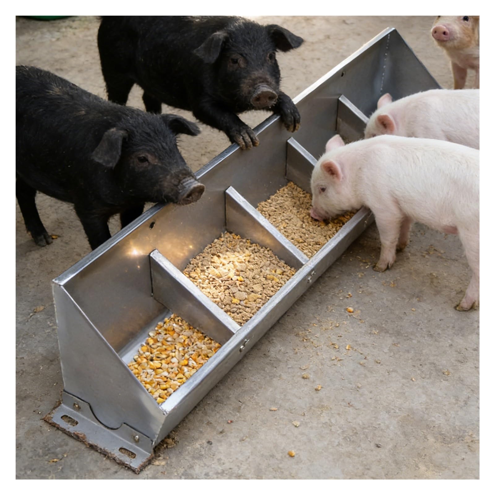 Comederos Verticales Colgantes para Ganado, Cuencos y Cubos Impermeables para Cerdos, adecuados para Granjas/Corrales de Cerdos, comederos de heno para Vacas, ovejas y Caballos (50 cm de lar