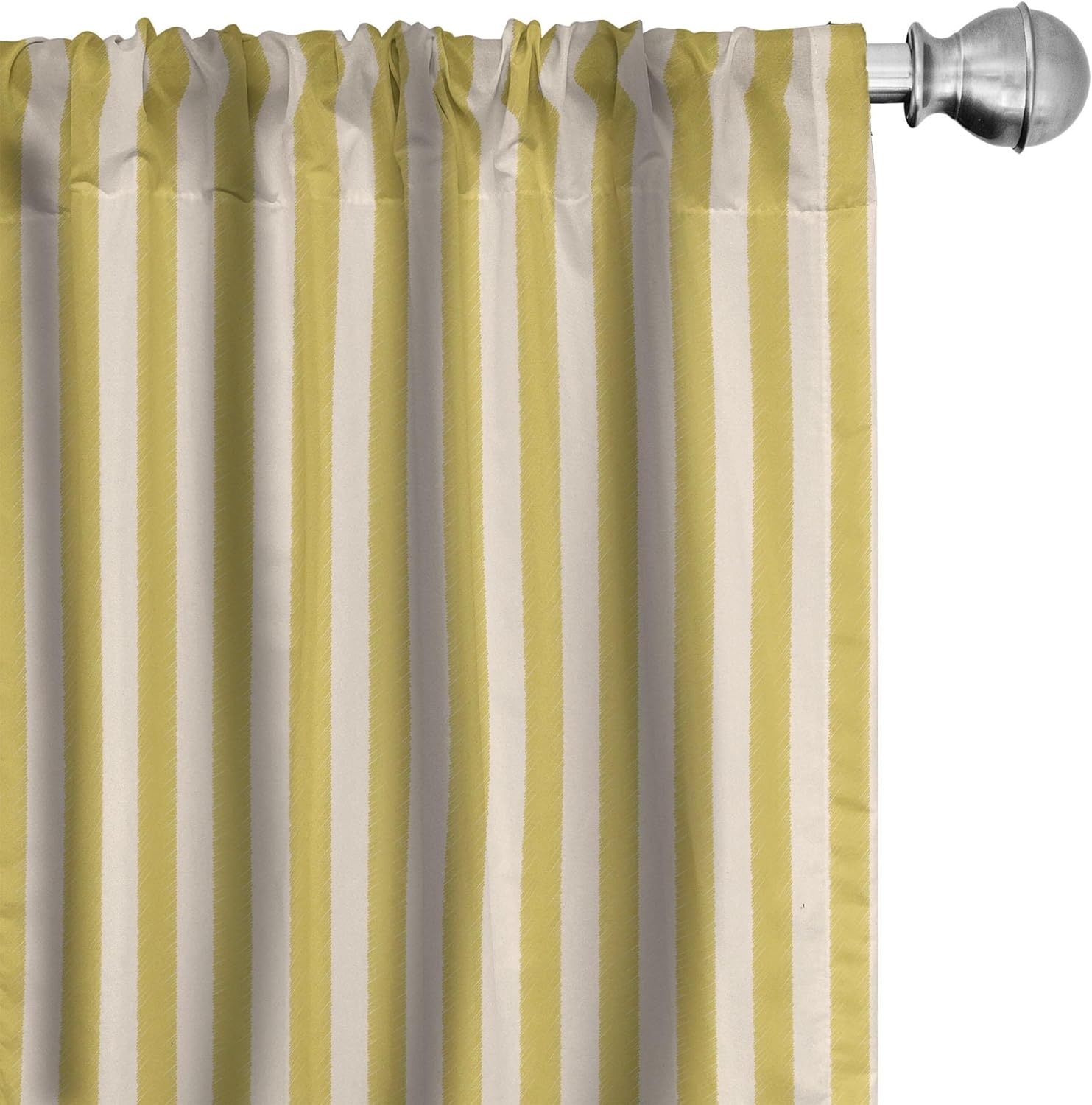 Ambesonne Stripes Curtains, Retro Design Sketchy Bicolour Vertical Lines Illustration, Window Treatments 2 Panel Set for Living Room Bedroom, Pair of - 28" x 95", Yellow Champagne