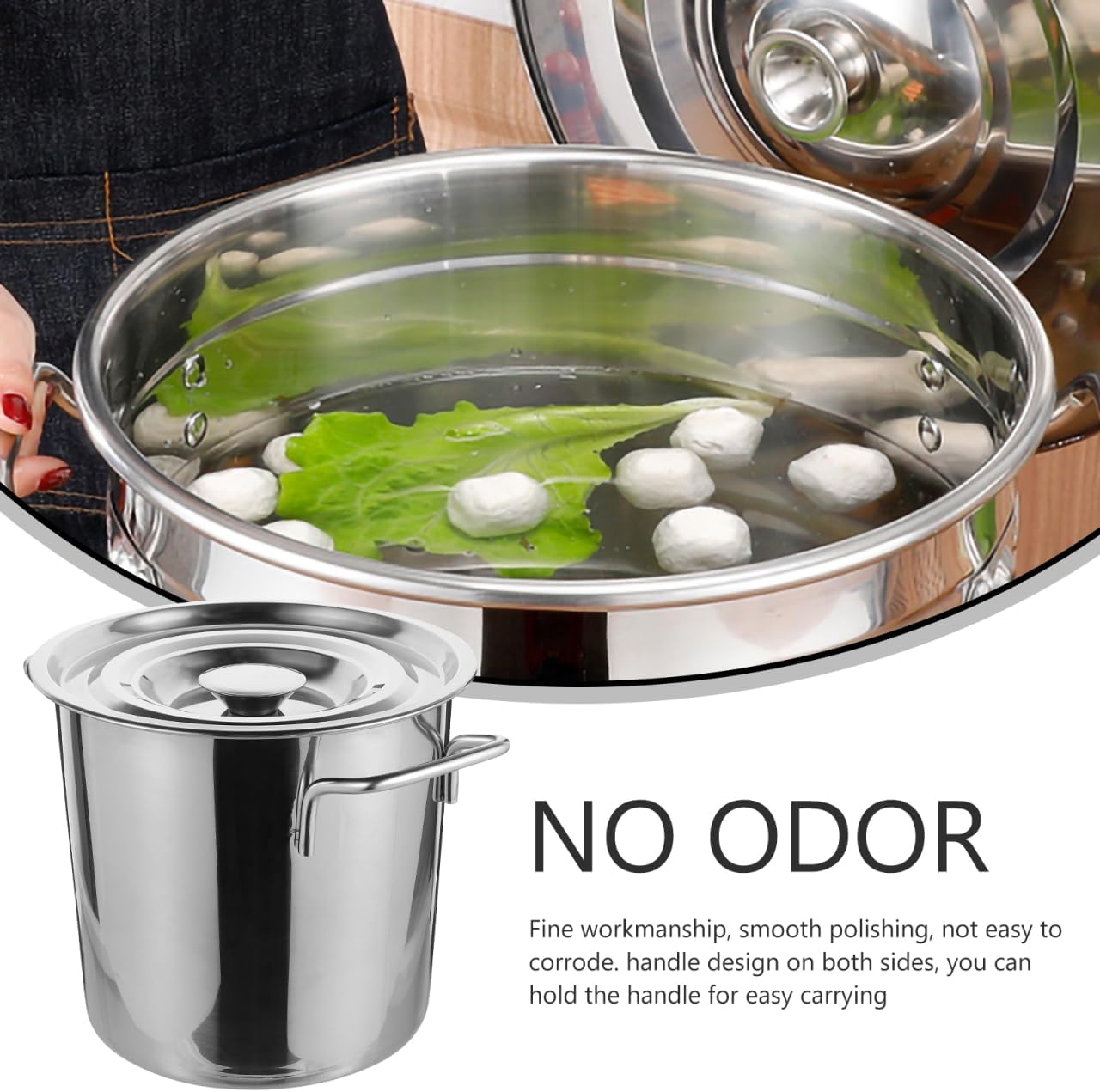 FAVOMOTO Stainless Steel Stockpot with Lid 2.5 Gallon 304 Food-grade Cooking Boiler Double Handles Metal Soup Pot for Kitchen Stewing and Seafood Boiling
