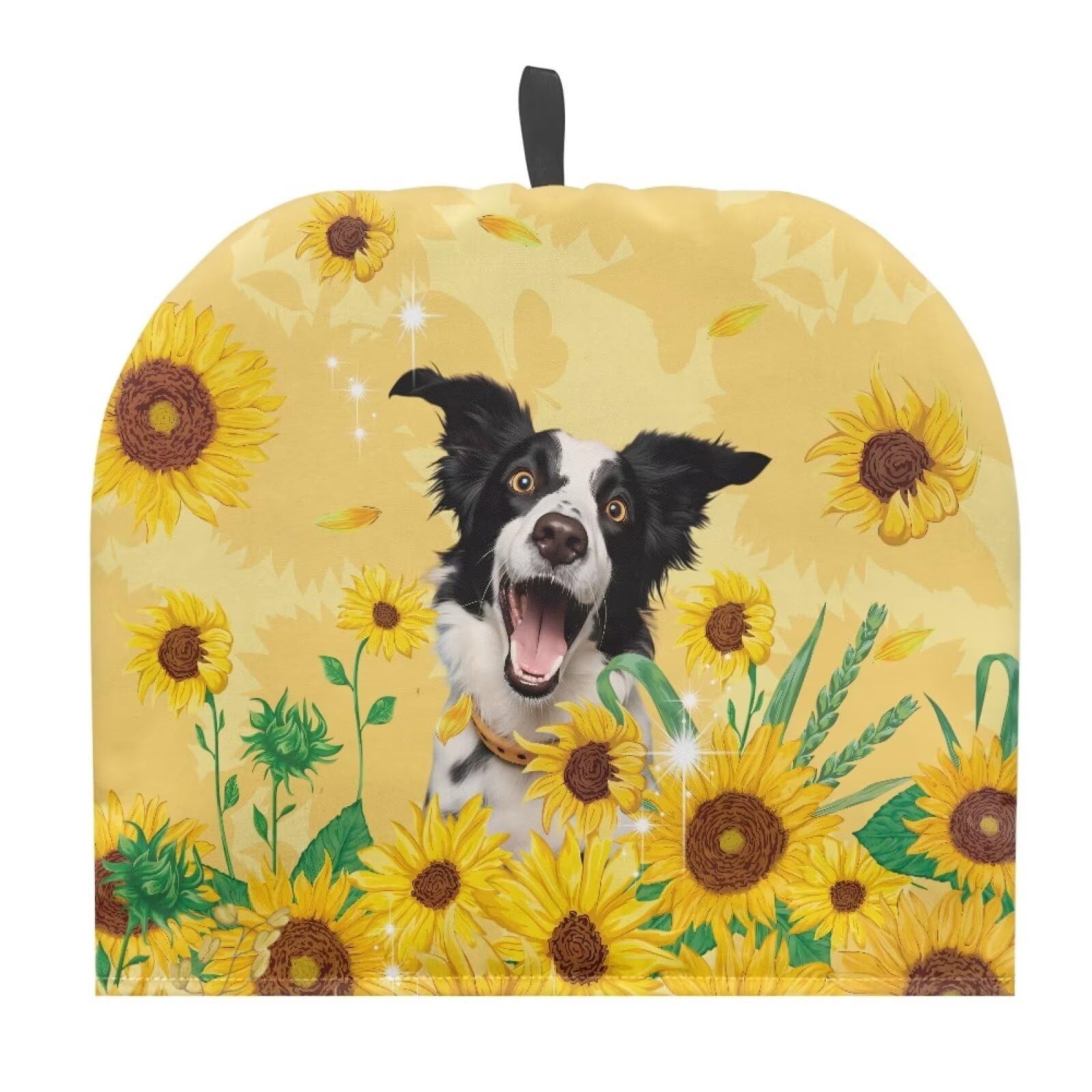 Goronwyfloyd Dog and Sunflower Teapot Cozy Breakfast Warmer Kitchen Home Decorative Tea Pots Cozy with Insulation Pad for Keep Warming Not Easy to Pilling and Fade
